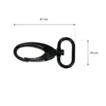 Karabińczyk metalowy 20x47mm CZARNY MAT