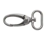 Karabińczyk metalowy 20x47mm CZARNY NIKIEL