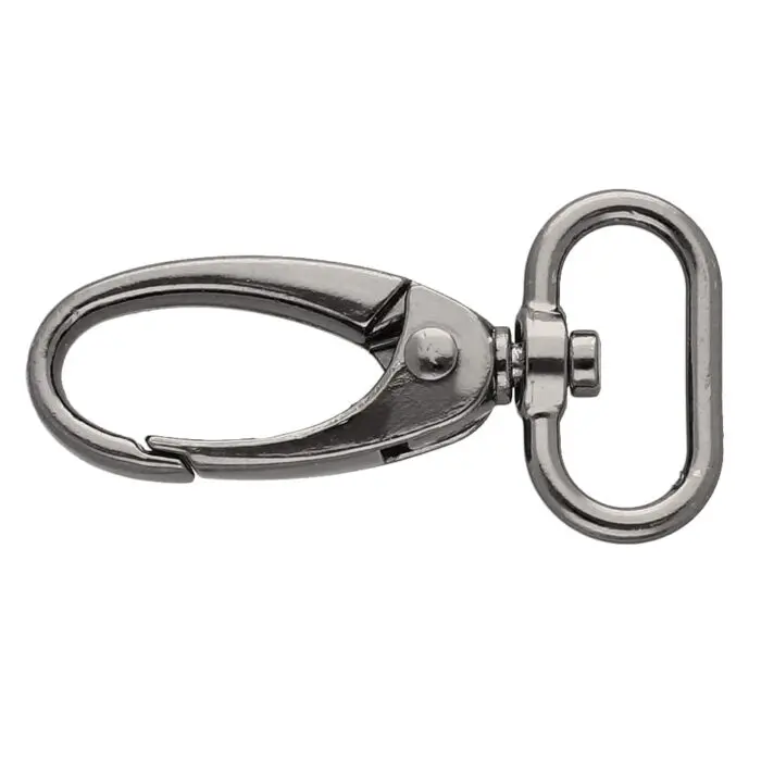Karabińczyk metalowy 20x47mm CZARNY NIKIEL (4)