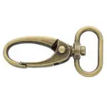 Karabińczyk metalowy 20x47mm STARE ZŁOTO (3)