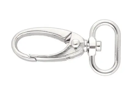 Karabińczyk metalowy 20x48mm SREBRNY