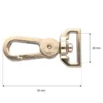 Karabińczyk metalowy 20x53mm ZŁOTY (15)