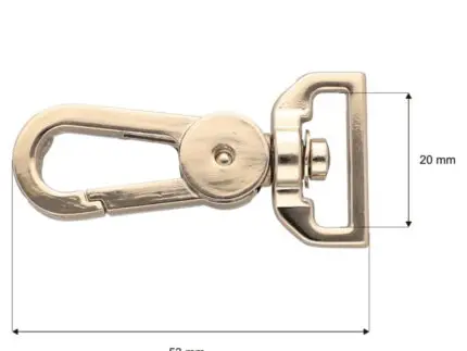 Karabińczyk metalowy 20x53mm ZŁOTY (15)