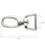 Karabińczyk metalowy 20x62mm SREBRNY (5)