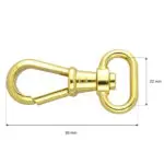 Karabińczyk metalowy 22x59mm ZŁOTY (7)