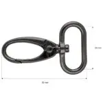 Karabińczyk metalowy 25x50mm CZARNY NIKIEL (4)