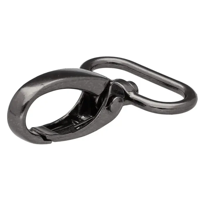 Karabińczyk metalowy 25x50mm CZARNY NIKIEL (4)