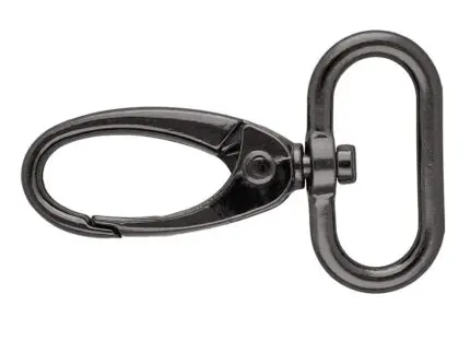 Karabińczyk metalowy 25x50mm CZARNY NIKIEL (4)