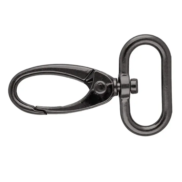 Karabińczyk metalowy 25x50mm CZARNY NIKIEL (4)