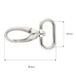 Karabińczyk metalowy 25x50mm SREBRNY (1)