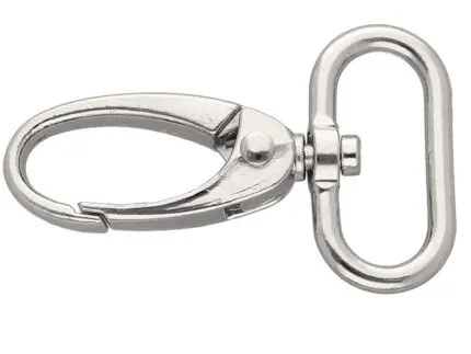 Karabińczyk metalowy 25x50mm SREBRNY (1)