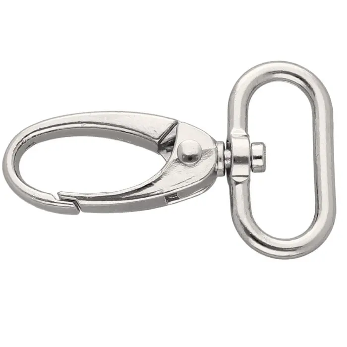 Karabińczyk metalowy 25x50mm SREBRNY (1)