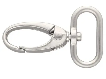 Karabińczyk metalowy 25x50mm SREBRNY MAT(2)