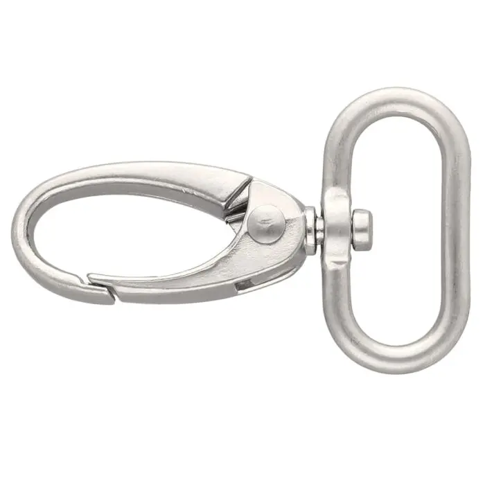 Karabińczyk metalowy 25x50mm SREBRNY MAT(2)