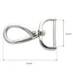 Karabińczyk metalowy 25x53mm SREBRNY (16)