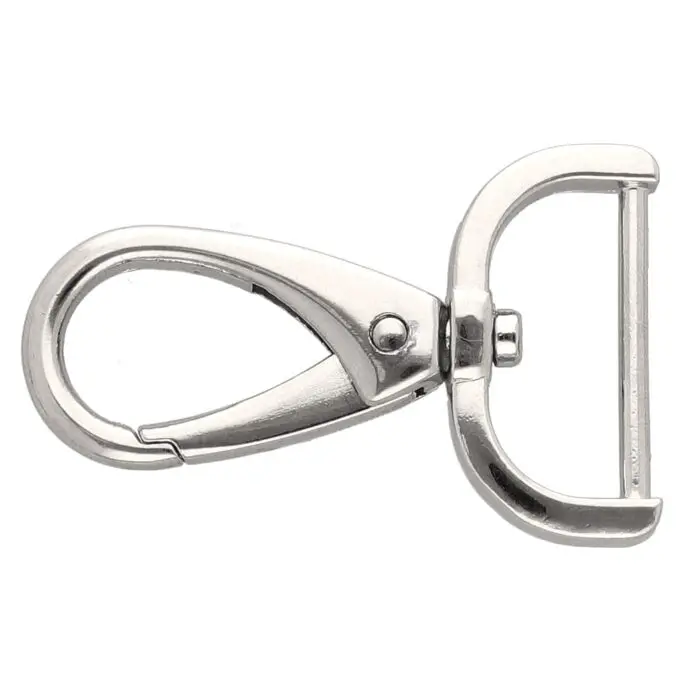 Karabińczyk metalowy 25x53mm SREBRNY (16)