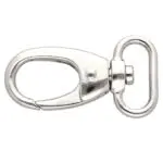 Karabińczyk metalowy 25x59mm SREBRNY (15)