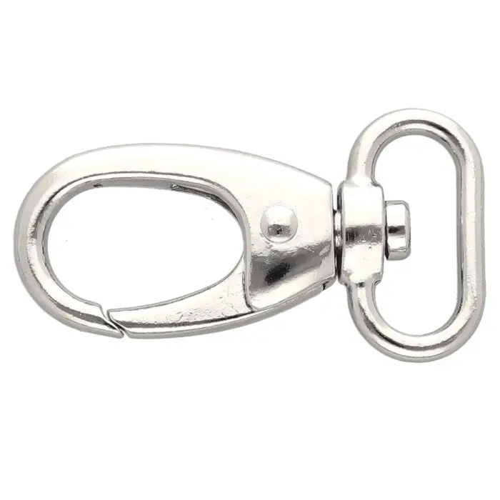 Karabińczyk metalowy 25x59mm SREBRNY (15)