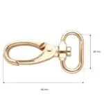 Karabińczyk metalowy 25x60mm ZŁOTY (12)