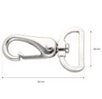 Karabińczyk metalowy 26x63mm SREBRNY (17)