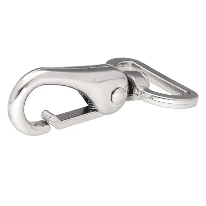 Karabińczyk metalowy 26x63mm SREBRNY (17)