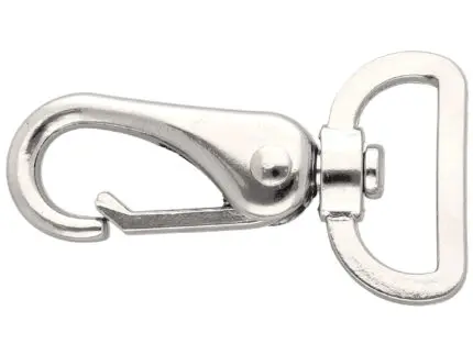 Karabińczyk metalowy 26x63mm SREBRNY (17)