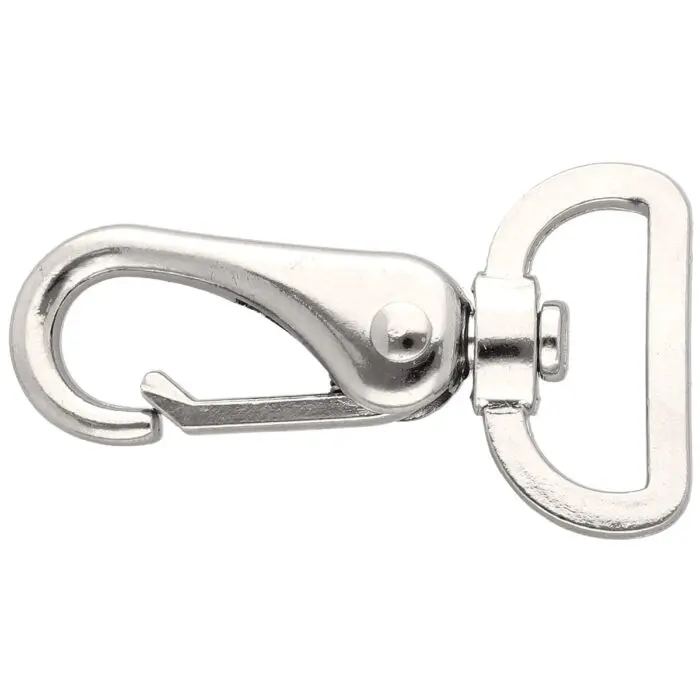 Karabińczyk metalowy 26x63mm SREBRNY (17)