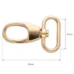 Karabińczyk metalowy 27x53mm ZŁOTY (6)