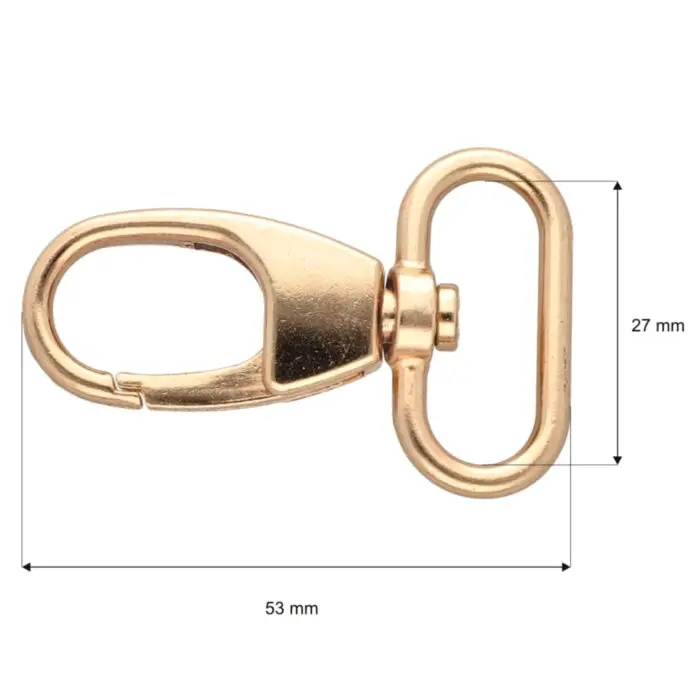 Karabińczyk metalowy 27x53mm ZŁOTY (6)