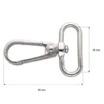 Karabińczyk metalowy 30x55mm SREBRNY (1)
