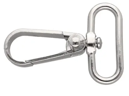 Karabińczyk metalowy 30x55mm SREBRNY (1)