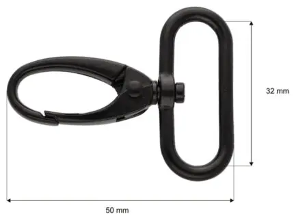 Karabińczyk metalowy 32x50mm CZARNY MAT (7)