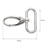 Karabińczyk metalowy 32x50mm SREBRNY (2)