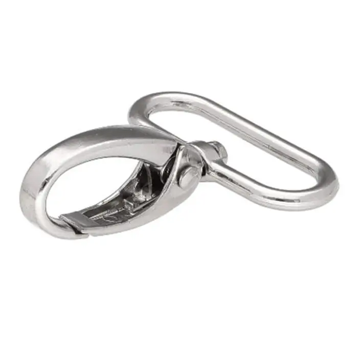 Karabińczyk metalowy 32x50mm SREBRNY (2)