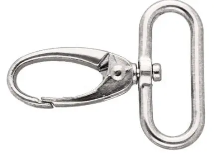 Karabińczyk metalowy 32x50mm SREBRNY (2)