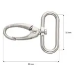 Karabińczyk metalowy 32x50mm SREBRNY MAT (3)