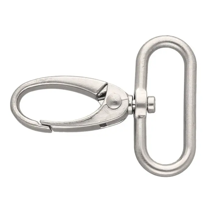Karabińczyk metalowy 32x50mm SREBRNY MAT (3)
