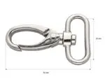 Karabińczyk metalowy 32x60mm SREBRNY (17)