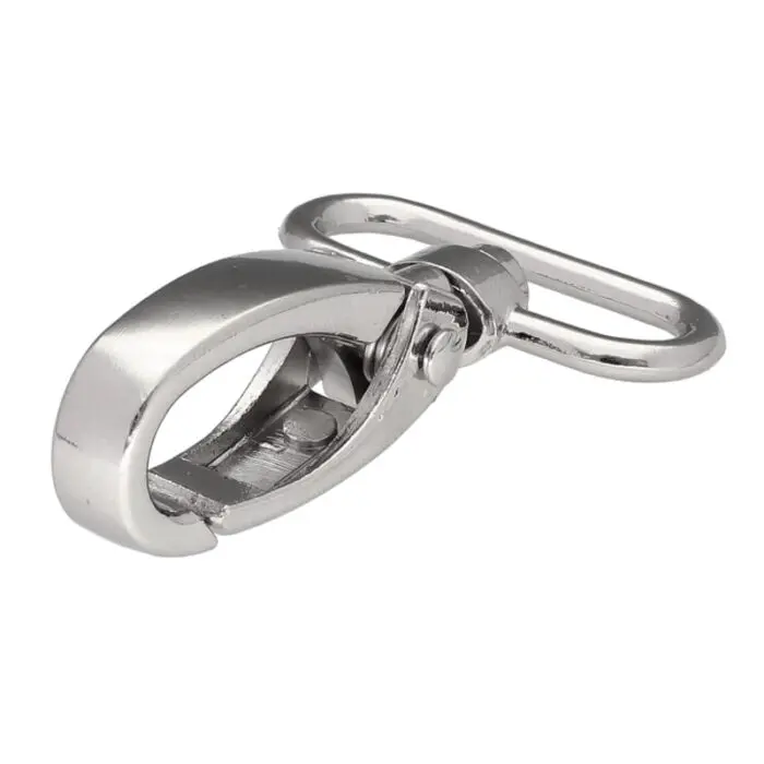 Karabińczyk metalowy 32x60mm SREBRNY (17)