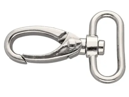 Karabińczyk metalowy 32x60mm SREBRNY (17)