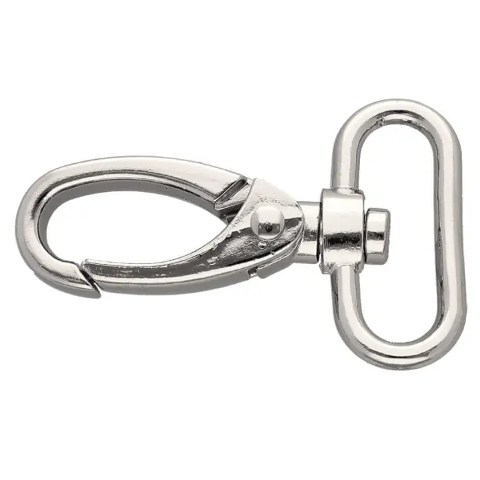 Karabińczyk metalowy 32x60mm SREBRNY (17)