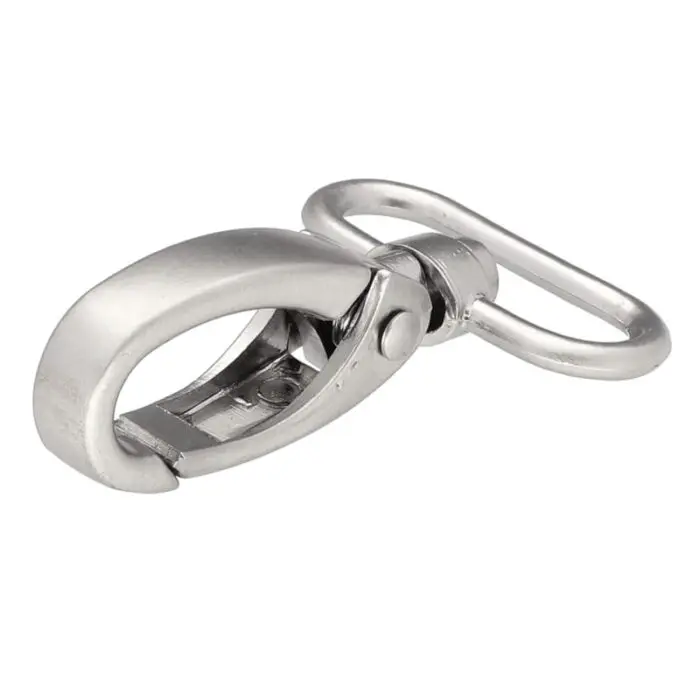 Karabińczyk metalowy 32x60mm SREBRNY MAT (18)