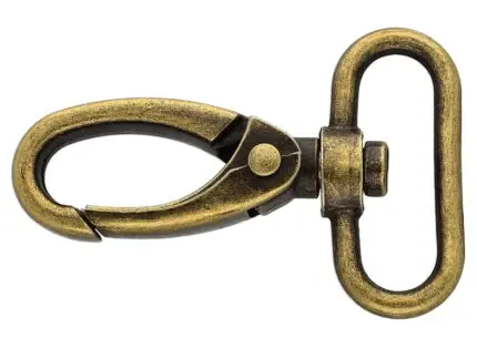 Karabińczyk metalowy 32x60mm STARE ZŁOTO (20)
