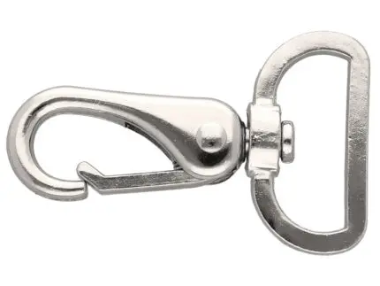 Karabińczyk metalowy 32x65mm SREBRNY (22)