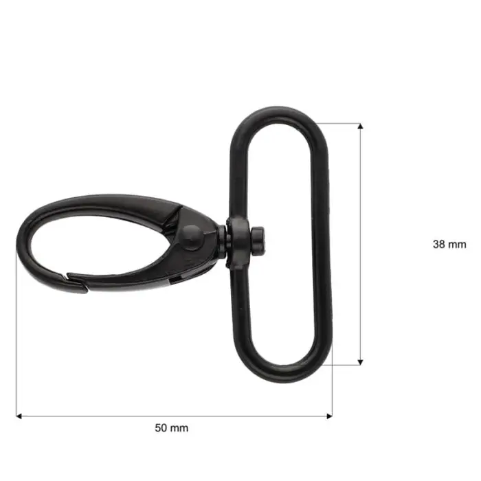Karabińczyk metalowy 38x50mm CZARNY MAT (4)