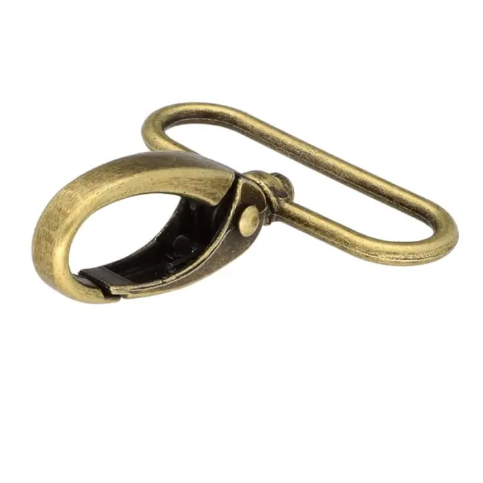 Karabińczyk metalowy 38x50mm STARE ZŁOTO (3)