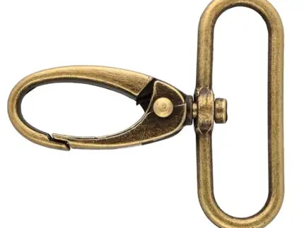 Karabińczyk metalowy 38x50mm STARE ZŁOTO (3)