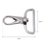 Karabińczyk metalowy 38x56mm SREBRNY (9)