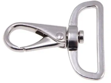 Karabińczyk metalowy 38x56mm SREBRNY (9)