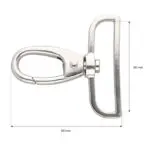 Karabińczyk metalowy 50x59mm SREBRNY